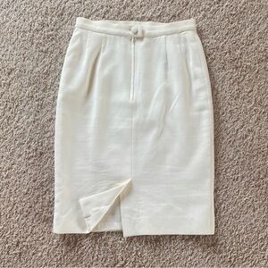 Vintage FERRAGAMO | IT 40 Skirt, winter white/cream: office, brunch, Easter